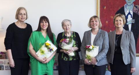 Frá vinstri: Guðrún Scheving Thorsteinsson, Anna Margrét Magnúsdóttir, Margareta Scheving Thorsteinsson, Vanda Sigurgeirsdóttir og Kristín Ingólfsdóttir.