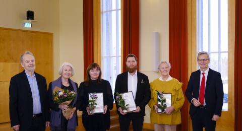 Styrkhafar og fulltrúar þeirra ásamt rektor og stofnendnum sjóðsins.