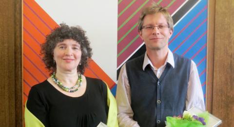 Ragnheiður Árnadóttir, móðir Birtu Guðjónsdóttur styrkhafa, og Jóhannes Dagsson styrkhafi.
