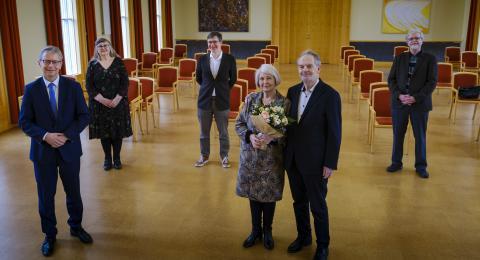 Frá vinstri: Jón Atli Benediktsson, Sigurveig H. Sigurðardóttir, Vilhjálmur Þorsteinsson, Sigrún Júlíusdóttir, Þorsteinn Vilhjálmsson og Einar H. Guðmundsson.