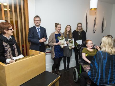 Jón Atli Benediktsson, rektor Háskóla Íslands, afhenti styrki úr Þórsteinssjóði ásamt Rannveigu Traustadóttur, prófessor og formanni stjórnar sjóðsins, við hátíðlega athöfn í Norræna húsinu 3. desember á afmælisdegi Þórsteins Bjarnasonar.