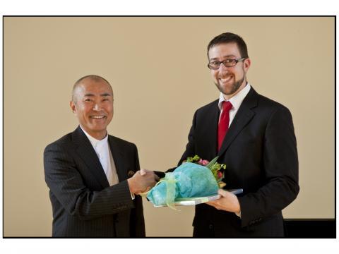 Stofnandi sjóðsins Toshizo Watanabe kom sérstaklega til landsins til að vera viðstaddur fyrstu úthlutunina úr sjóðnum.