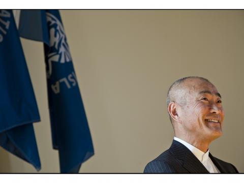 Stofnandi sjóðsins Toshizo Watanabe kom sérstaklega til landsins til að vera viðstaddur fyrstu úthlutunina úr sjóðnum.