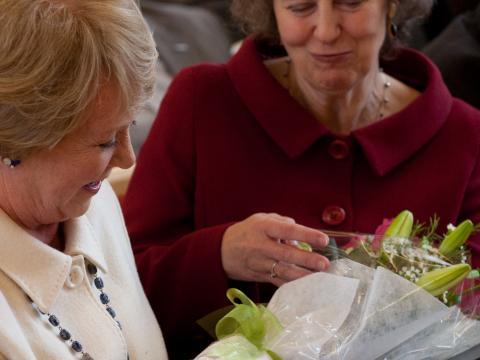 Vigdís Finnbogadóttir og Auður Hauksdóttir