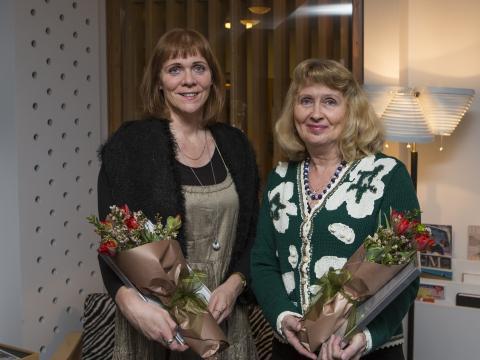 Styrkhafar 2014, ljósmæðurnar Valgerður Lísa Sigurðardóttir og Ingibjög Eiríksdóttir en báðar leggja þær stund á doktorsnám á sviði ljósmóðurfræða.