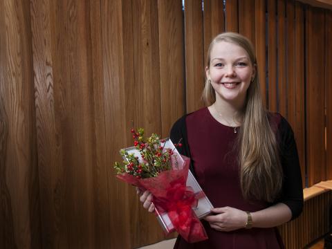 Herbjörg Andrésdóttir styrkhafi úr Minningarsjóðir Þorvalds Finnbogasonar stúdents 2013.