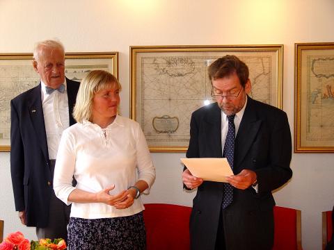 Vanda Sigurgeirsdóttir ásamt Bent Scheving Thorsteinsson og Páli Skúlasyni