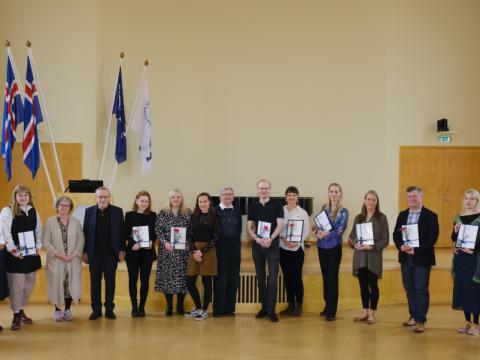 Frá úthlutun úr Styrktarsjóði Áslaugar Hafliðadóttur.