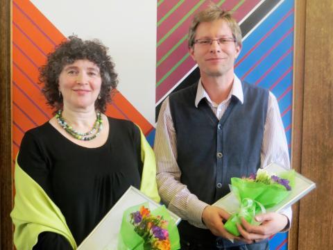 Ragnheiður Árnadóttir, móðir Birtu Guðjónsdóttur styrkhafa, og Jóhannes Dagsson styrkhafi.