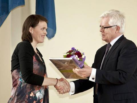 Frá úthlutun úr Watanabe-styrktarsjóðnum 16. apríl 2012 í Hátíðasað Háskóla Íslands.
