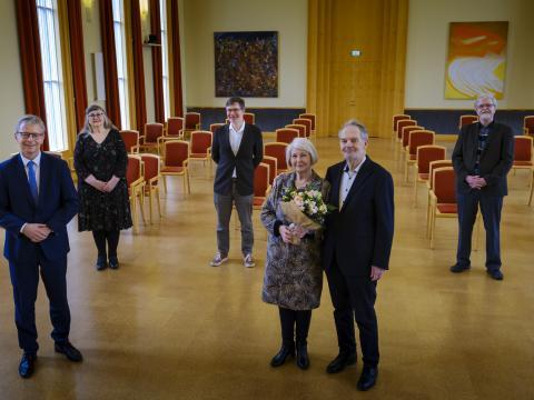 Frá vinstri: Jón Atli Benediktsson, Sigurveig H. Sigurðardóttir, Vilhjálmur Þorsteinsson, Sigrún Júlíusdóttir, Þorsteinn Vilhjálmsson og Einar H. Guðmundsson.