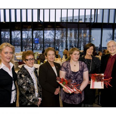 Frá styrkúthlutun á Háskólatorgi.