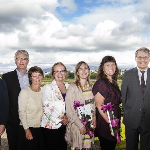 Styrkhafar ásamt meðrannsakendum sínum og stjórn Sjóðs Sigríðar Lárusdóttur