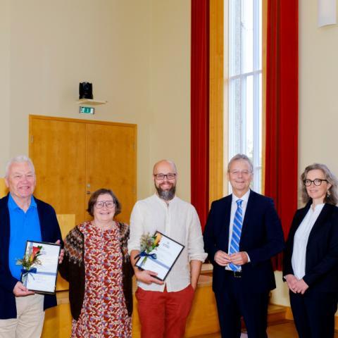 Styrkþegar ásamt rektor og stjórn sjóðsins.