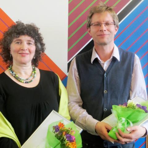 Ragnheiður Árnadóttir, móðir Birtu Guðjónsdóttur styrkhafa, og Jóhannes Dagsson styrkhafi.