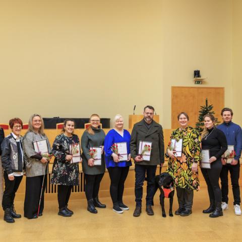 Styrkþegar úr Þórsteinssjóði ásamt rektor og fulltrúum í stjórn sjóðsins.